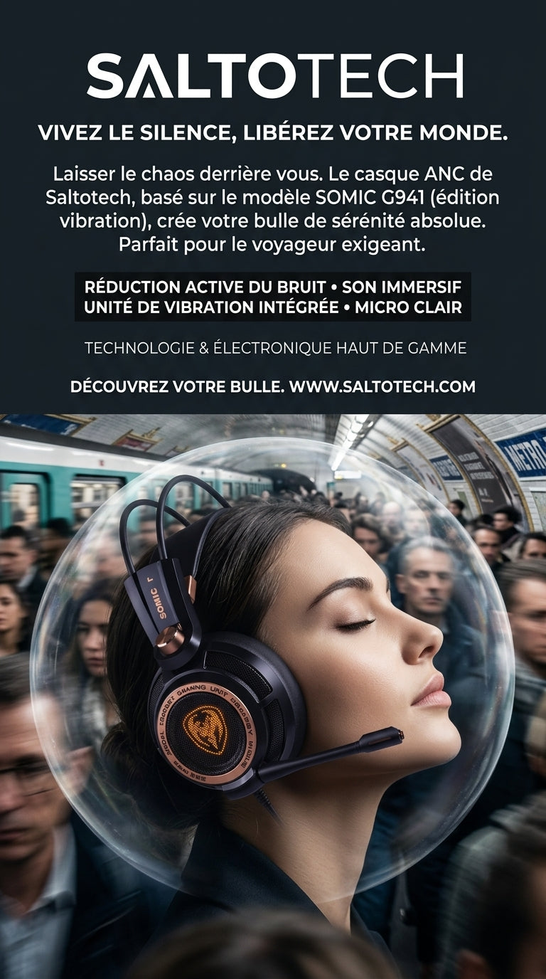 Concentrez-vous sans distraction — Casque Audio Réduction de Bruit Active