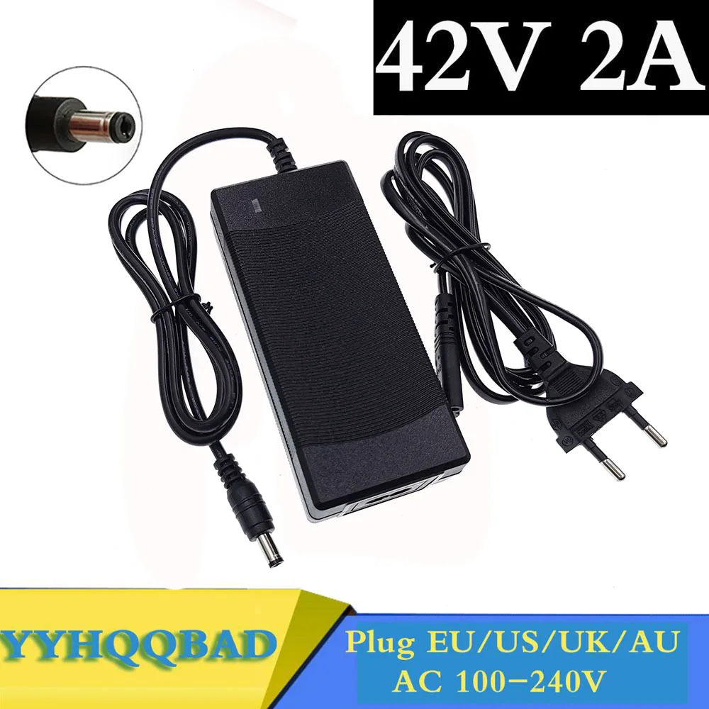 Chargeur Batterie Lithium 36V 2A - Compatible Trottinette & Vélo Électrique 10S