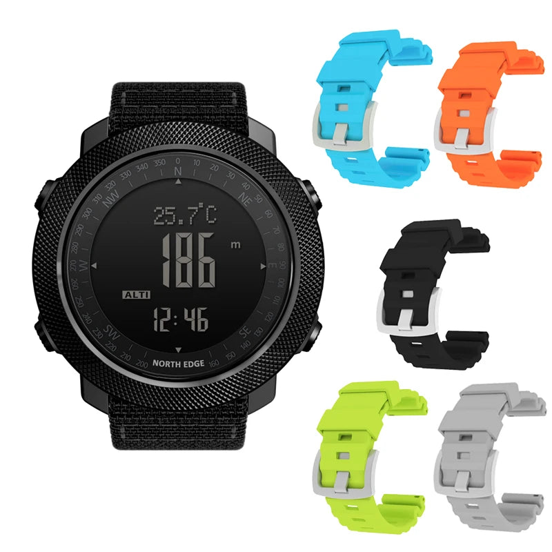 Montre Sport NORTH EDGE - Altimètre, Boussole & Étanche 50m