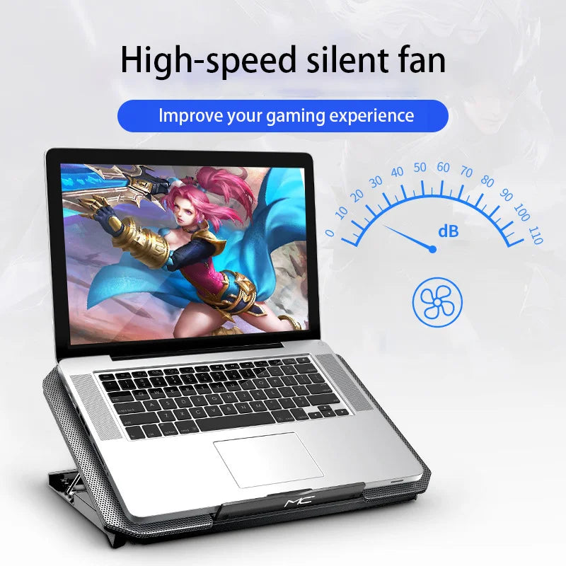 Refroidisseur PC Portable Gaming — Support Ventilé pour 12-16 Pouces