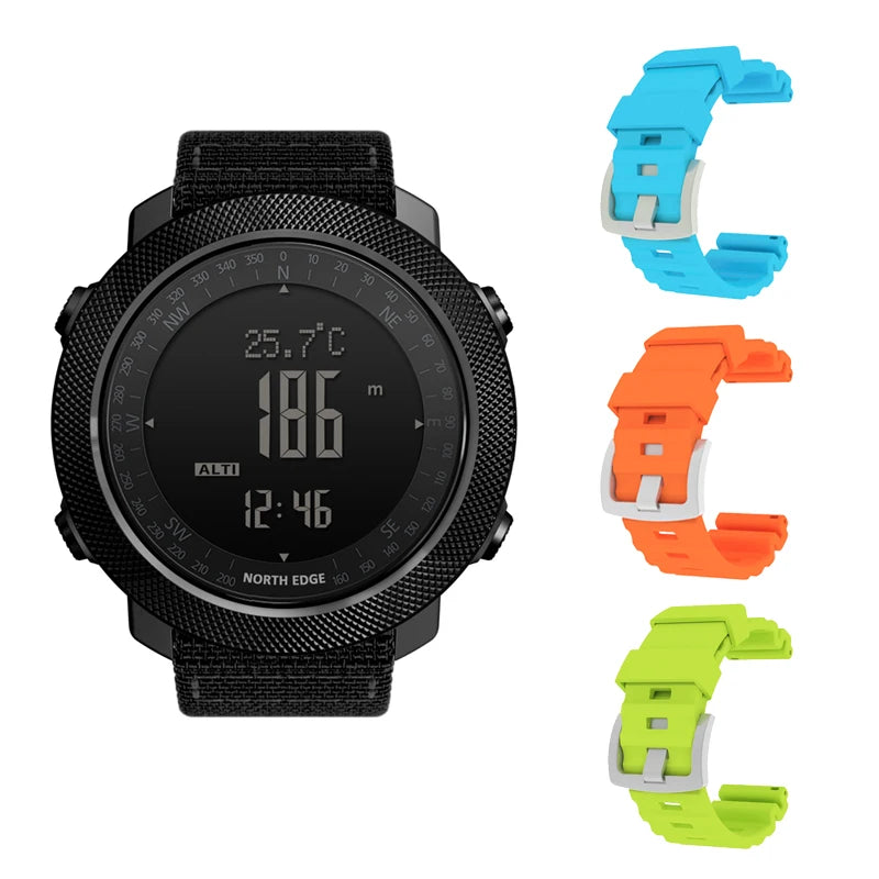 Montre Sport NORTH EDGE - Altimètre, Boussole & Étanche 50m