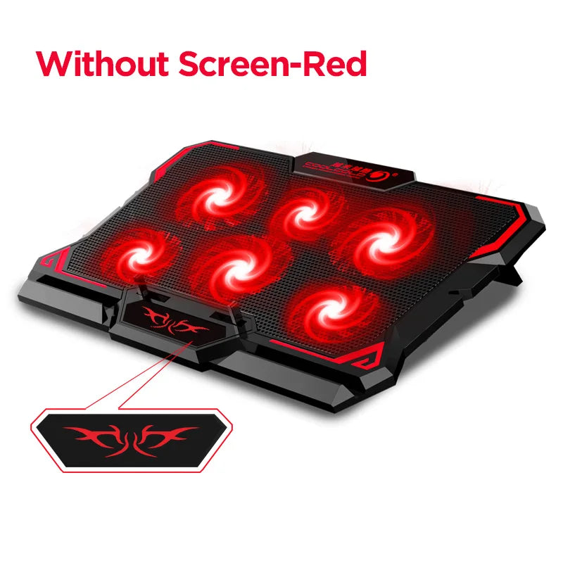 Refroidisseur PC Portable Gaming COOLCOLD 17 Pouces — 6 Ventilateurs LED, 2 Ports USB