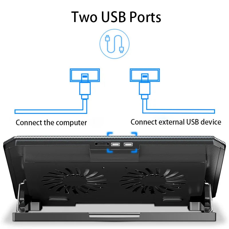 Refroidisseur PC Portable Gaming — Support Ventilé pour 12-16 Pouces