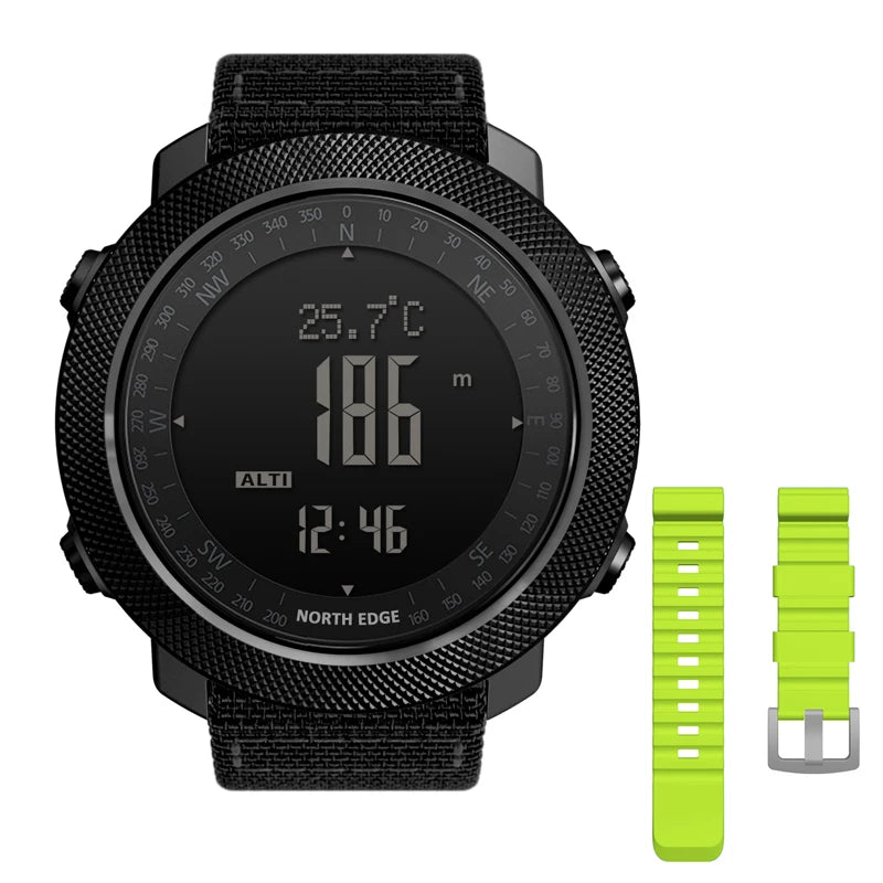 Montre Sport NORTH EDGE - Altimètre, Boussole & Étanche 50m