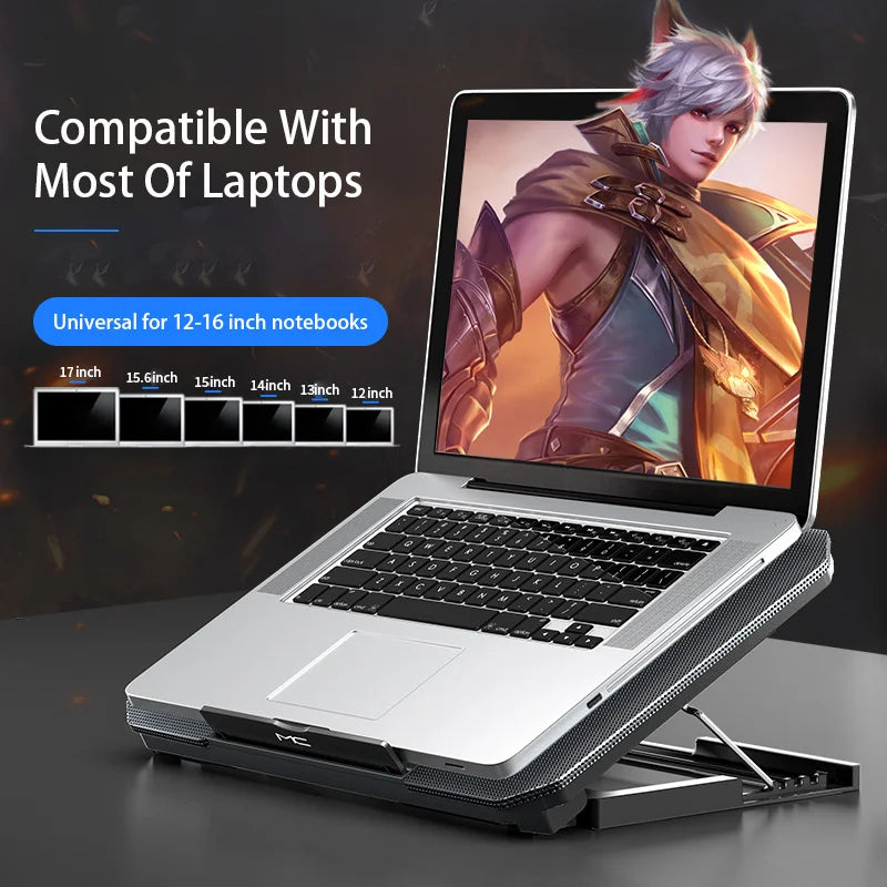Refroidisseur PC Portable Gaming — Support Ventilé pour 12-16 Pouces