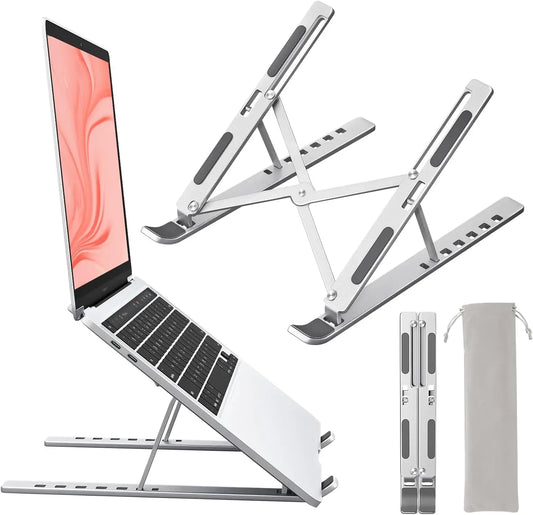 Support Laptop Pliable Aluminium - 7 Angles Réglables Antidérapant