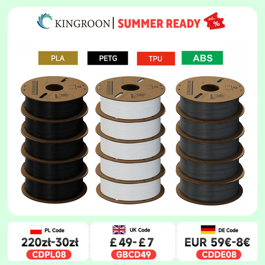 Filament PLA 3D KINGROON 1.75mm - 1kg Précision ±0.03mm Multicolore