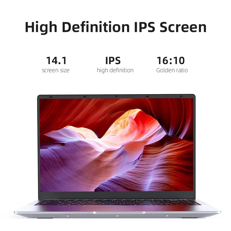 Laptop Ultra-Fin 14.1" Windows 11 Pro - Intel Atom A3950 12Go RAM 1To SSD Ecran Full HD