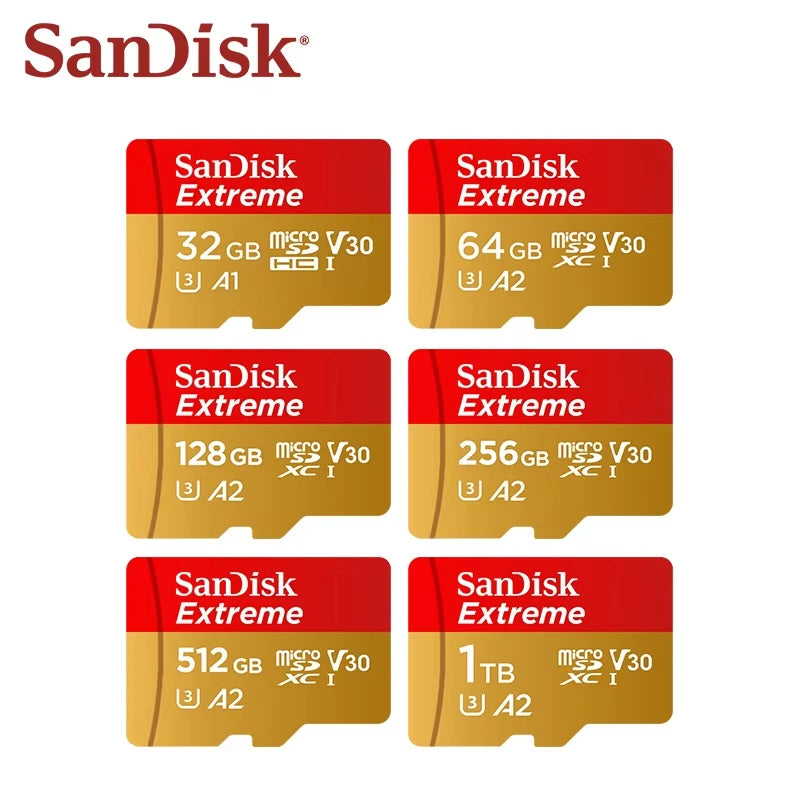 Carte microSD SanDisk Extreme UHS-I - Haute Vitesse A2 V30 4K