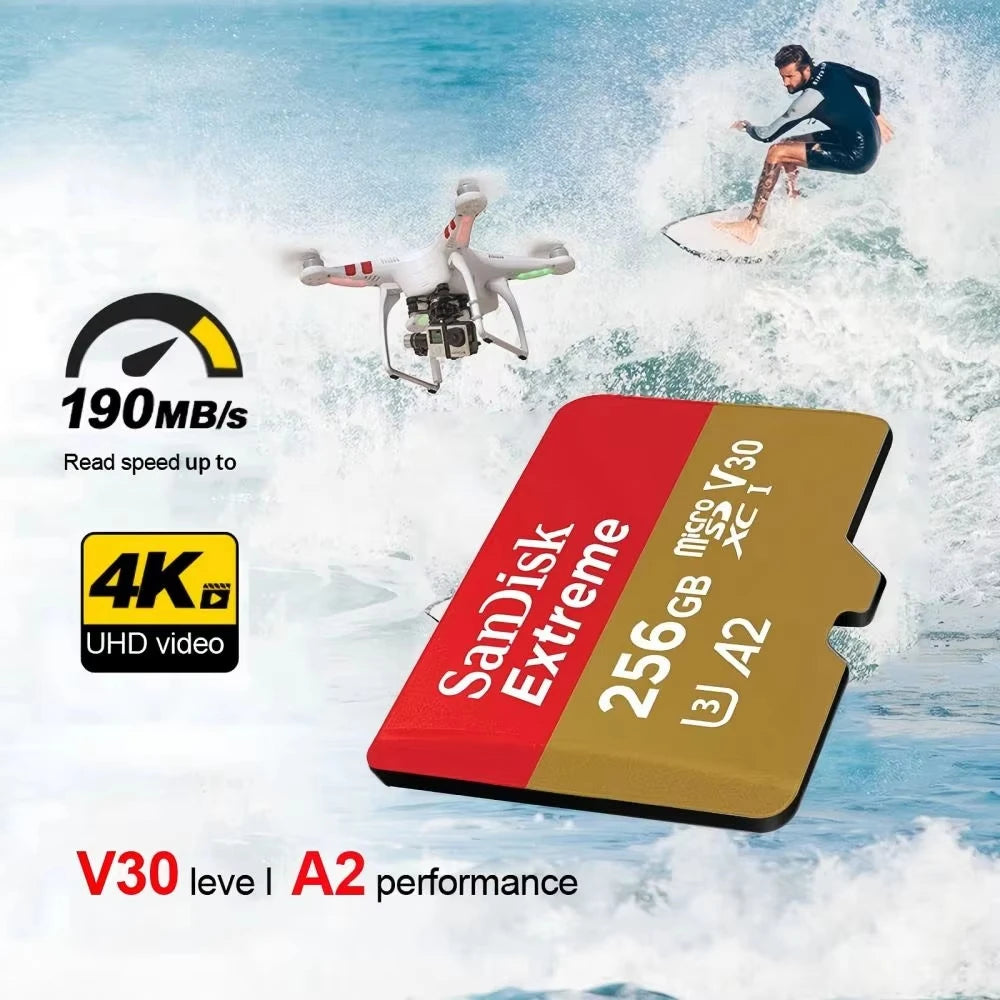 Carte microSD SanDisk Extreme UHS-I - Haute Vitesse A2 V30 4K