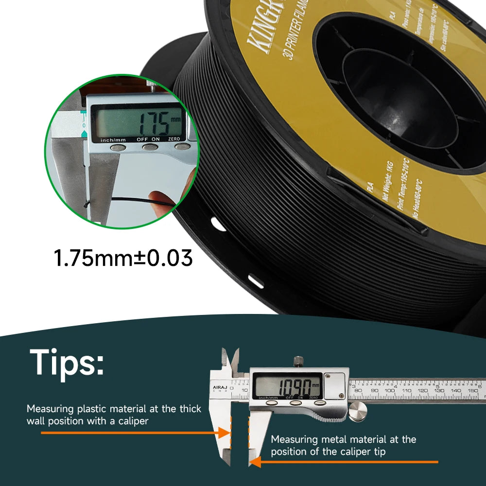 Filament PLA 3D KINGROON 1.75mm - 1kg Précision ±0.03mm Multicolore