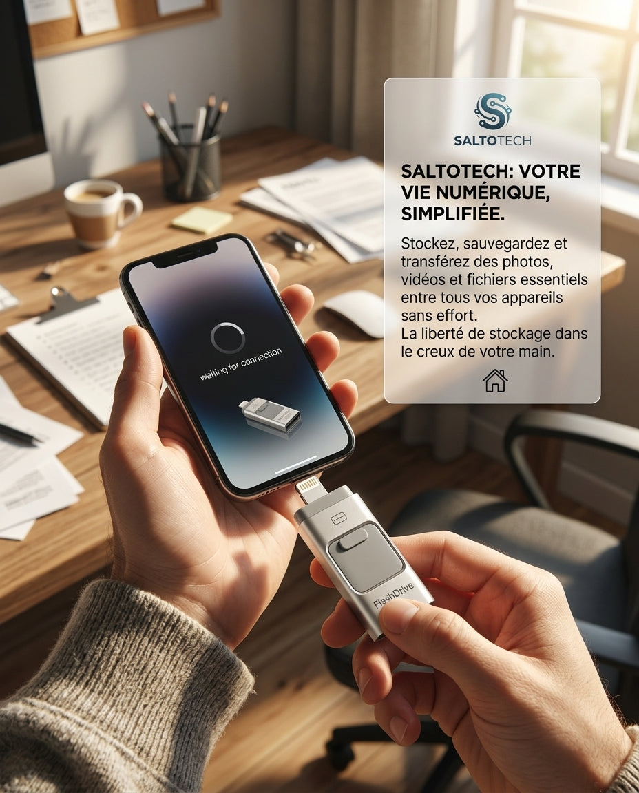 Partagez vos fichiers sur tous vos appareils — Clé USB 3-en-1 OTG