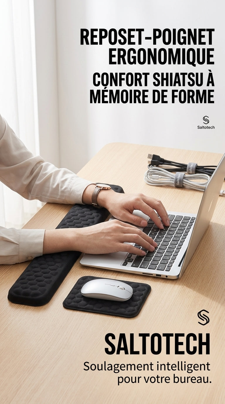 Tapis de Souris Ergonomique en Gel : Travaillez sans douleur