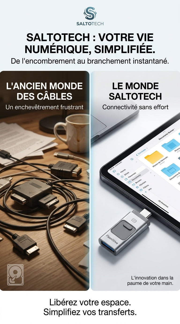 Partagez vos fichiers sur tous vos appareils — Clé USB 3-en-1 OTG