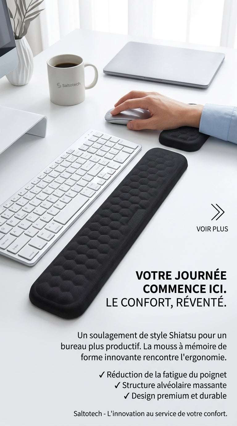 Tapis de Souris Ergonomique en Gel : Travaillez sans douleur